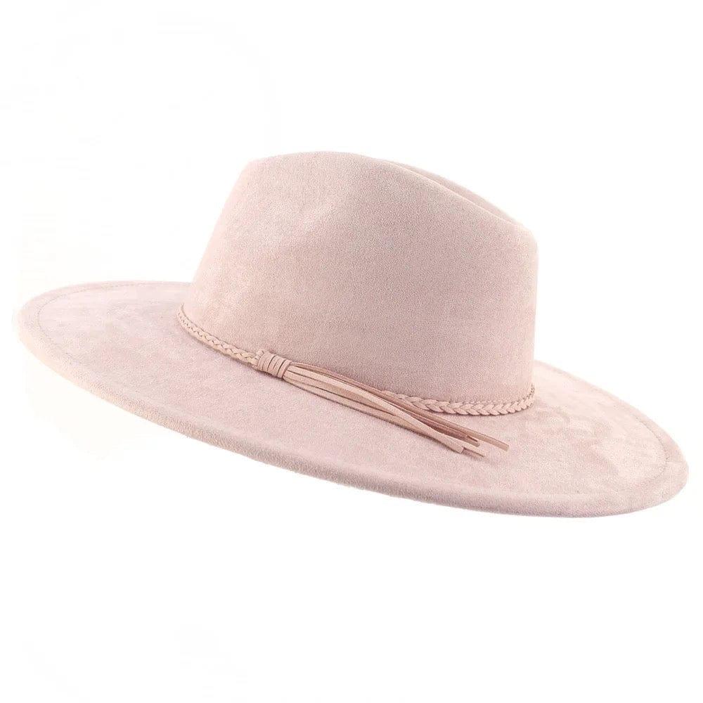 Premium Vegan Tribal Suede Fedora Hat