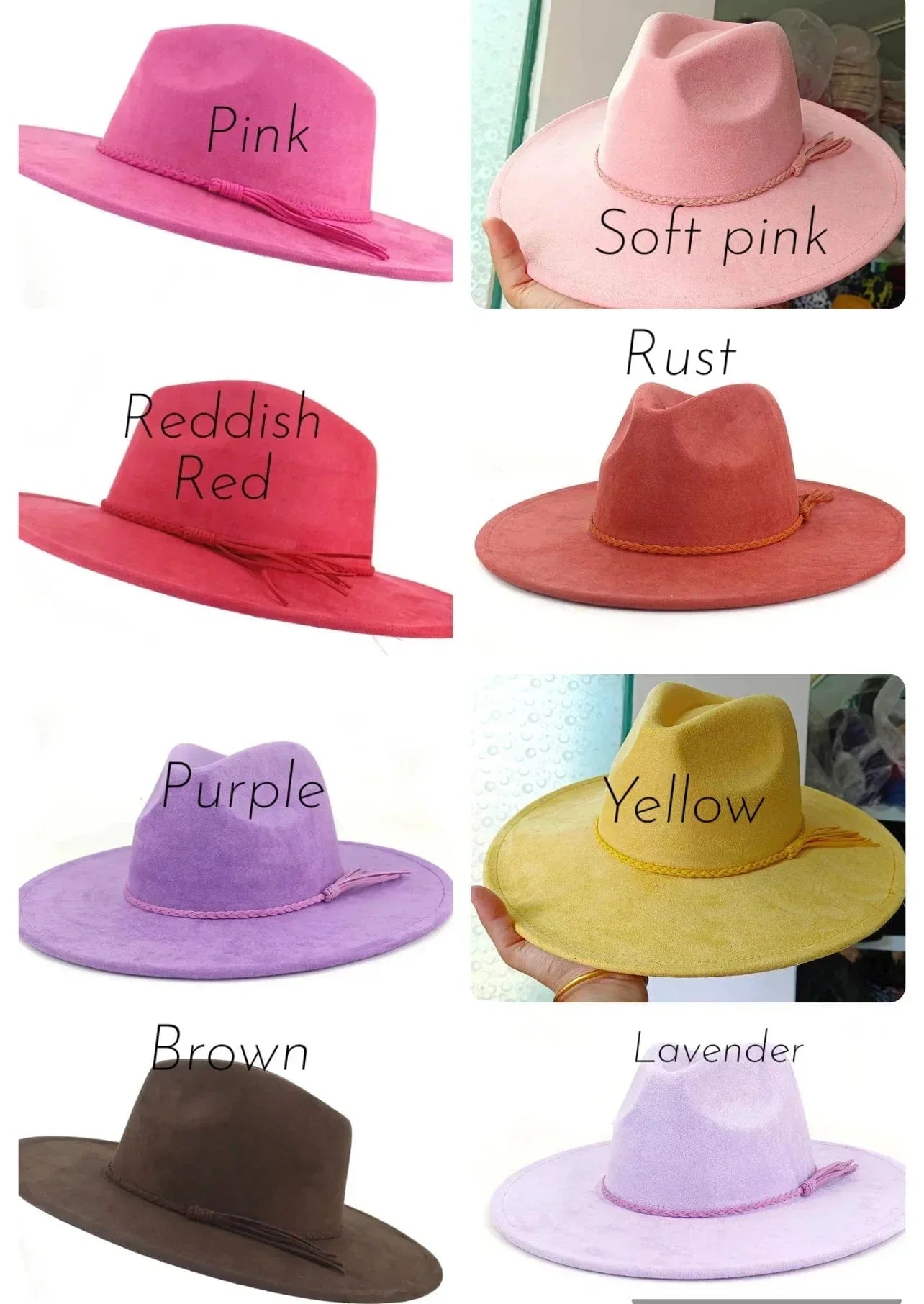 Premium Vegan Tribal Suede Fedora Hat